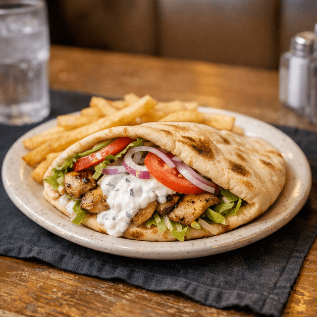 Gyro or Chicken Souvlaki Sandwich