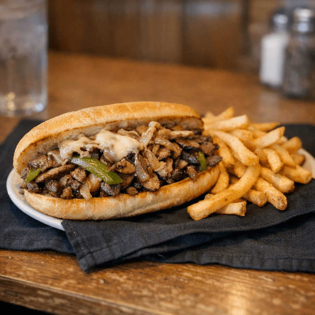 Steak Or Chicken Sandwich On A Hoagie Roll